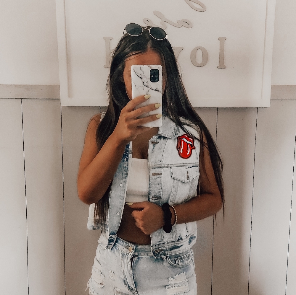 Vintage Denim Levi Vest Rolling Stone